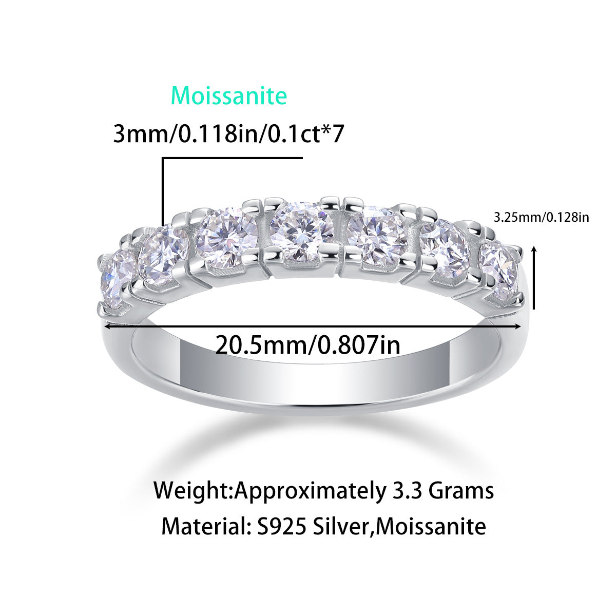 Éterna Moissanite Ring – 925 Sterling Silber